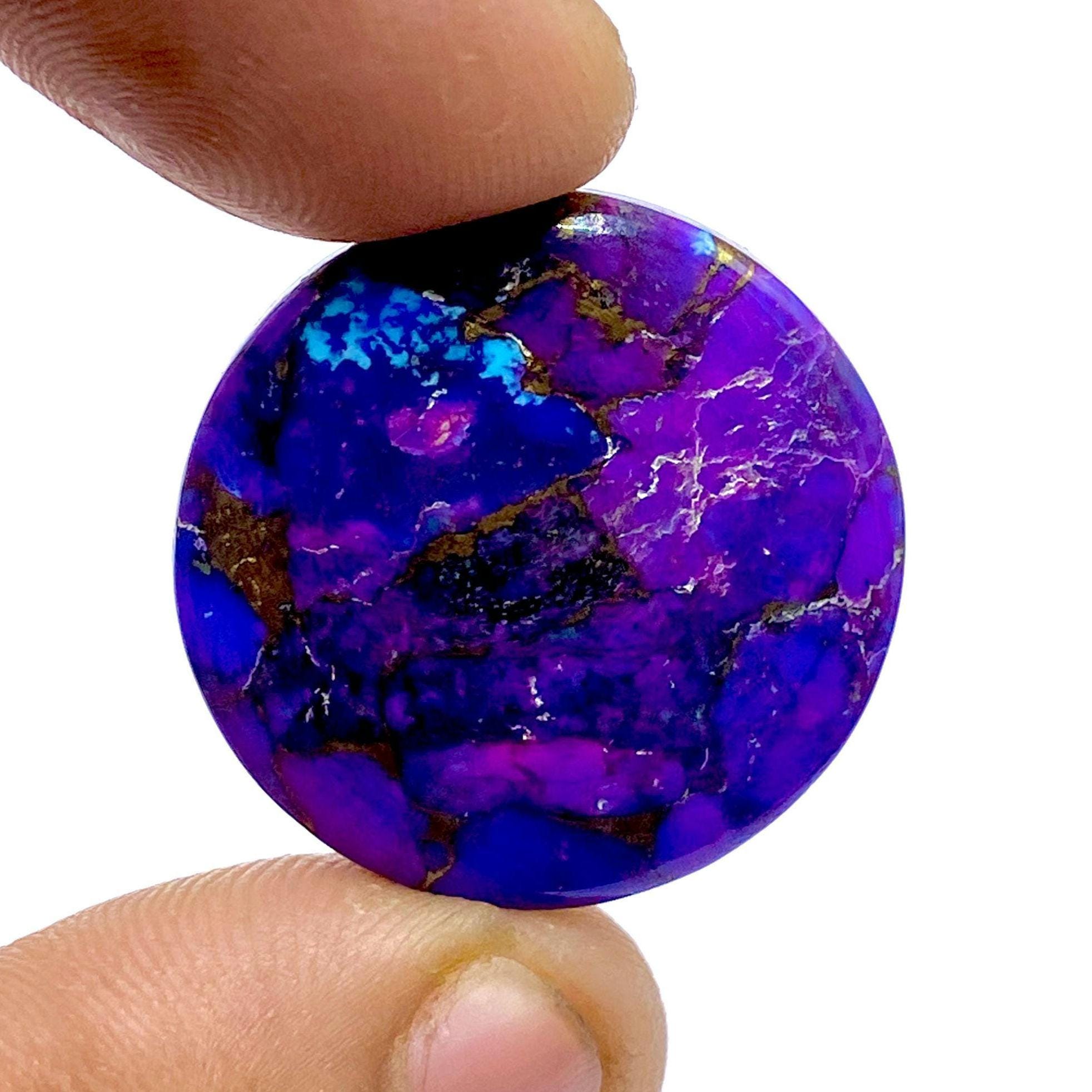 Purple Copper Mohave Cabochon...Kingman Purple Turquoise Gemstone...Round Shape Gemstone...26x26x4mm...23Ct