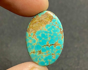 AAA Quality Number 8 Turquoise Cabochon...Eight Turquoise Mine  Gemstone...Handmade Gemstone...Oval Shape Cabochon...26x18x5mm...19Ct