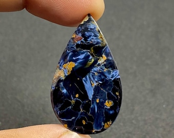 100% Natural Pietersite Cabochon - Pear Shape Gemstone - Multi Fire Pietersite - Handmade Polished Gemstone - (37x22x5mm, 21Ct)