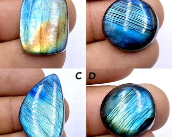 AAA Labradorite Cabochon, Multi Fire Gemstone for Jewelry Making