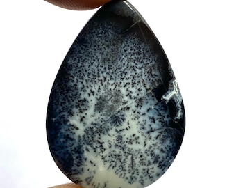 Dendrite Opal Cabochon, Polished Gemstone for Jewelry Making...Pear Shape Gemstone...38x26x5mm...35Ct
