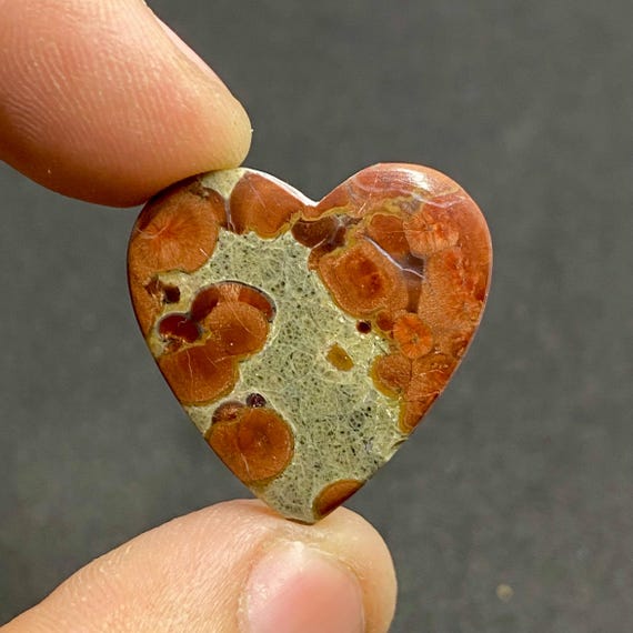 Heart Peanut Obsidian Cabochon, Handmade Polished Gemstone (25x25x4mm)