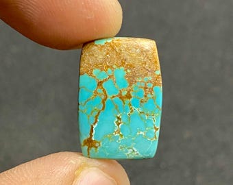 AAA Number 8 Turquoise Cabochon, Handmade Cushion Gemstone (19x13x4mm, 11Ct)