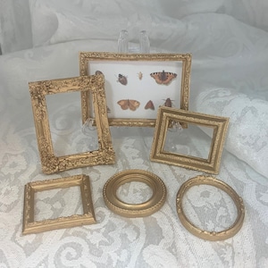 Ornate Miniature Plaster Handmade Frames, SET OF 6, Craft or Dollshouse, Choice of Colours