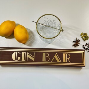 Wooden Gin Bar Sign, Two Sizes, Can Be Personalised, 25 Colours