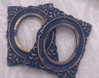 Miniature Rococo Plaster Handmade Frames, 2 Rectangles, Choice of Colours, Craft or Dollshouse