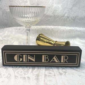 Small Wooden Gin Bar Sign, Wording can be Personalised, 15 Colours