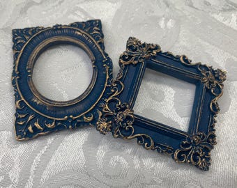 2 Miniature Craft/Dollhouse Plaster Frames with Gilding, Choice of Colours