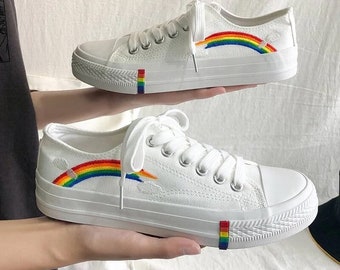 Gay Pride Rainbow Wave Classic Women Canvas Slip-Ons Loafer Shoes Sneaker Gay Pride Rainbow Wave Classic Women Canvas Slip-Ons Loafer Shoes Sneaker
