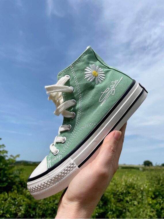 High Top Summer Daisy Converse Style 