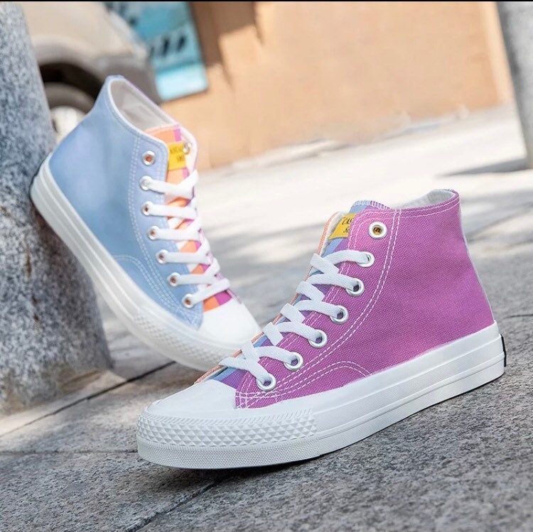 Ultraviolet Colour Changing Converse Style High Tops - Etsy UK