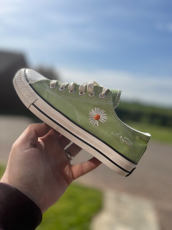 Summer Daisy Converse Style Vans Style Sneakers - Etsy