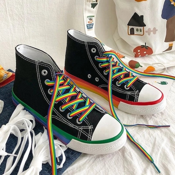 indrømme Forkæl dig følgeslutning Pride Mix Rainbow Converse Style Vans Style High Top - Etsy