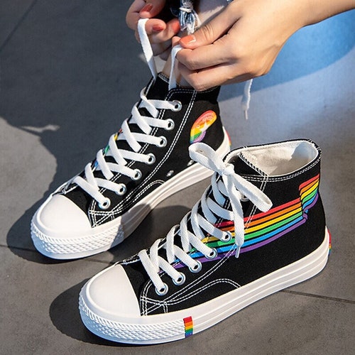 rainbow converse shoes