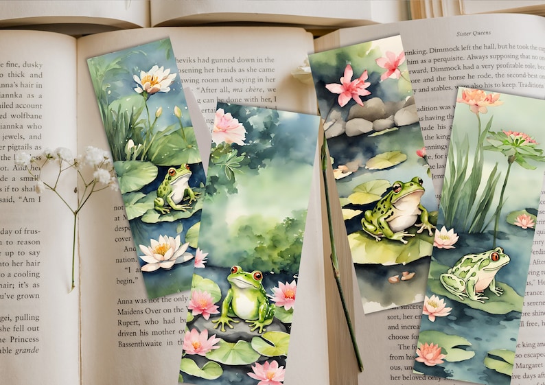 Frog Bookmark, Printable Bookmarks, Frog and Toad, Wildflower Bookmark ...