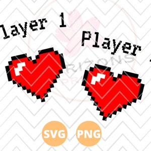 Herz-Svg, Valentinstag-Svg, Vday-Svg, Spieler 1-Svg, Retro Gaming-Svg, Videospiele-Svg, Pixel-Svg, Png, Liebes-Svg, Herz, Gaming-Svg