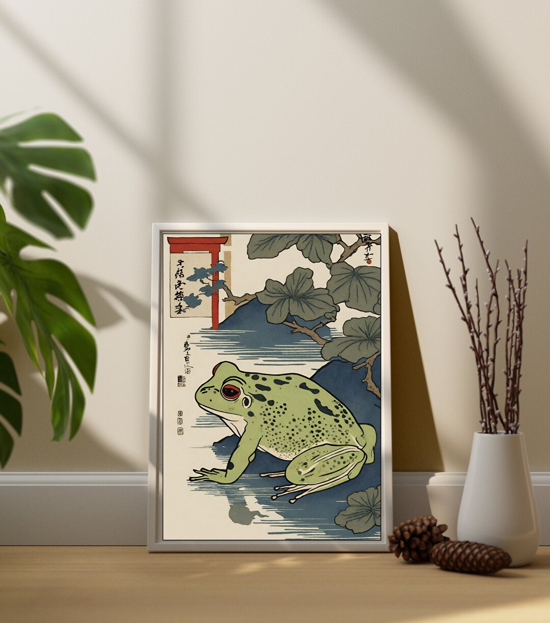 Japanese Frog Print Japanese Wall Decor Japan Frog and - Etsy