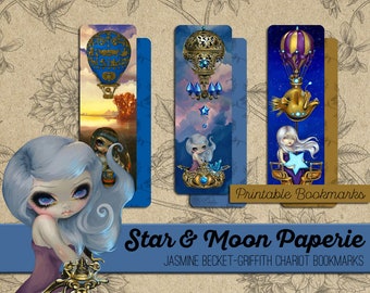 Printable Jasmine Becket-Griffith Double Sided Digitale Download Chariot Bookmark Set from Star & Moon Paperie