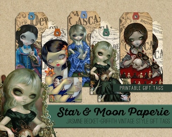 Printable Jasmine Becket-Griffith Vintage Style Digital Download Gift Tags from Star & Moon Paperie