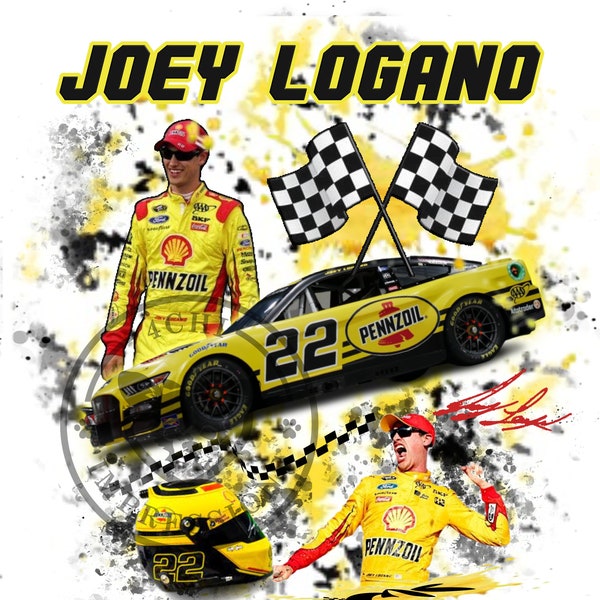 Joey Logano - Digital Design for  sublimation on T-Shirts and more.  PNG - HIgh Res - NASCAR Cup Series Driver