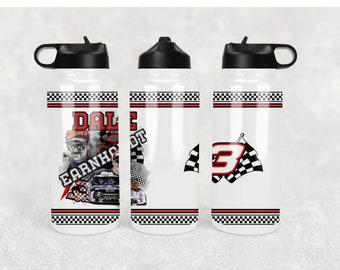 Dale Earnhardt, Sr. 32 oz Custom Hydro Style Water Bottle - double walled & vacuum insulated - Nascar's greatest driver  -