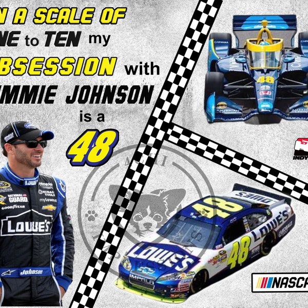 Jimmie Johnson - NASCAR & Indy Racing Car Driver -  PNG - JPEG - Digital wrap for tumblers and apparel -high res - instant download