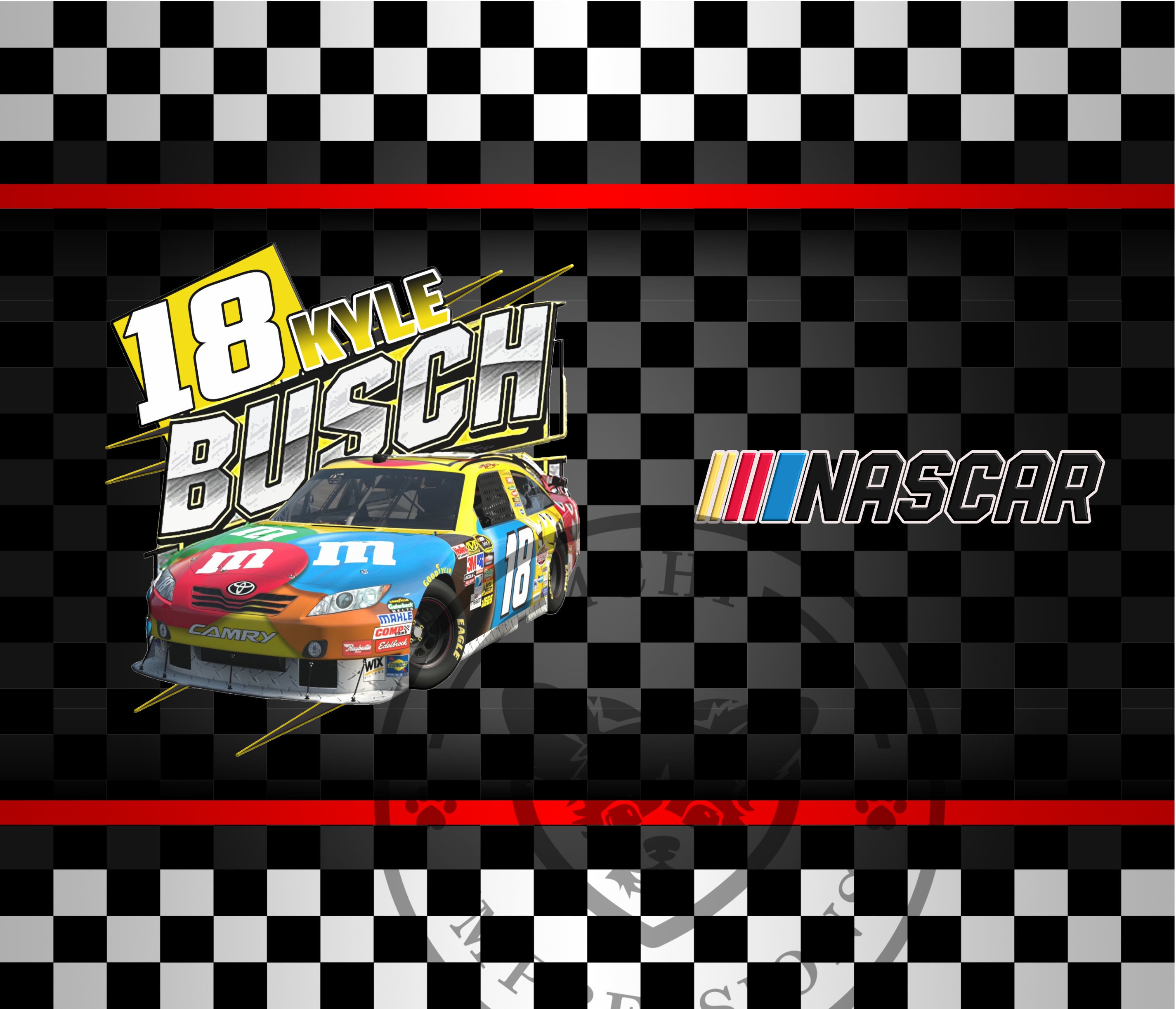 Kyle Busch Nascar Digital Sublimation File for Tumblers and Etsy