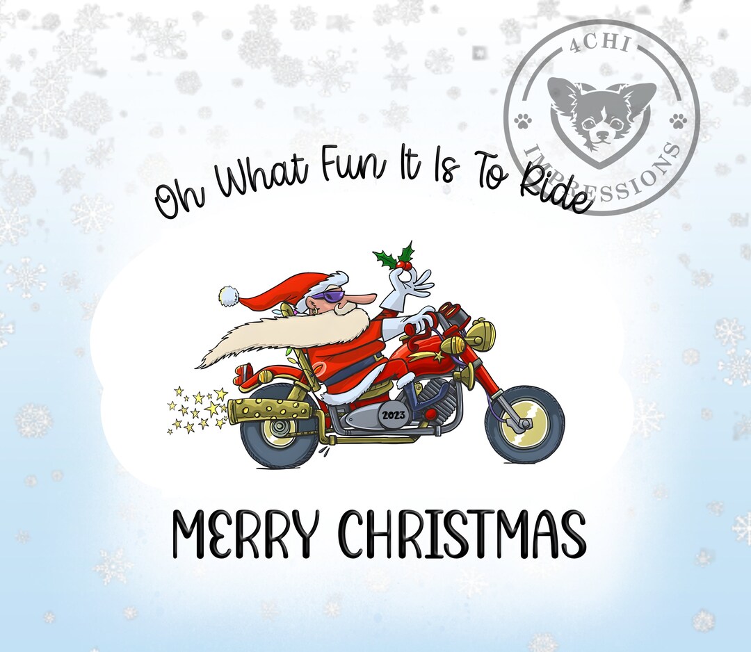 Santa's Christmas Motorcycle 2023 Sublimation Digital Design for