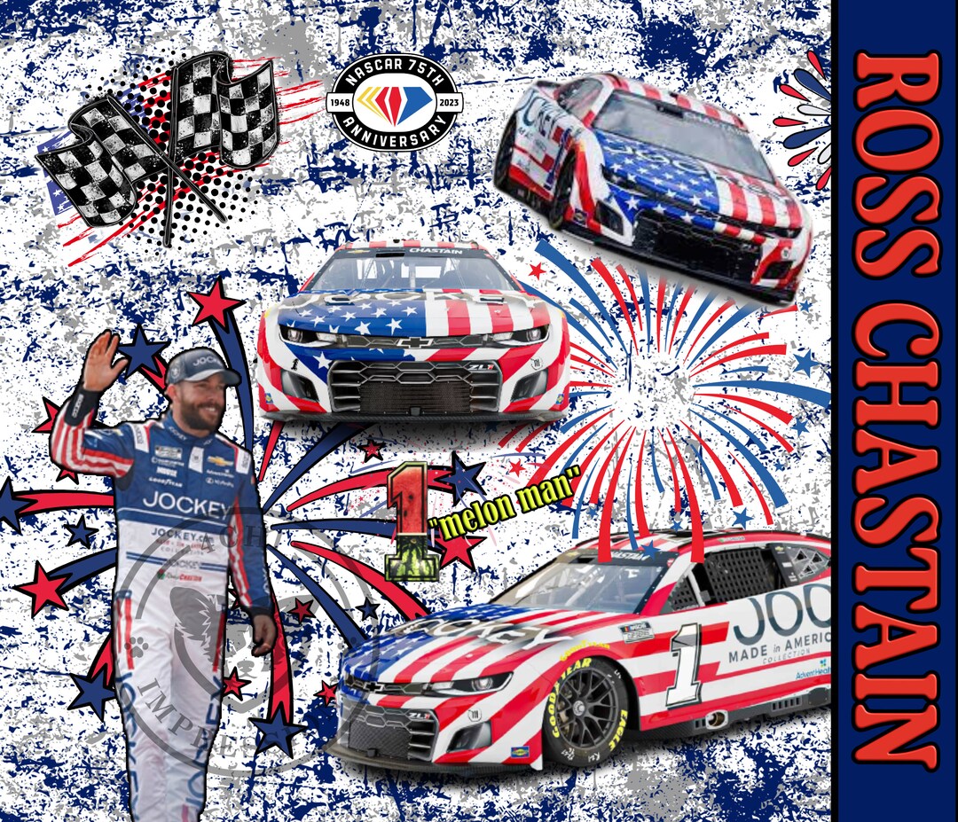 Ross Chastain melon Man Digital Design for Sublimation on Tumblers