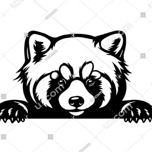Panda rouge furtivement drôle panda rouge svg Commercial mignon panda rouge noir et blanc cricut logo t-shirt vinyle SVG PNG EPS Clipart Vector Cut File