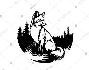 Fox svg Fox cricut cut file commercial bear animal forest SVG DXF Eps Ai vinyl decals fox wildlife clipart tshirt cut file laser sublimation