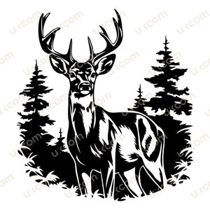 Cerfs dans les bois svg coupé fichier cricut cerfs animaux mignon cerf daniel t-shirt tasses design clipart commercial graphique vinyle décalcomanies animaux de la forêt