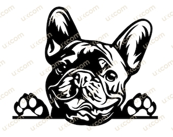 French bulldog Peeking Dog paws Commercial Frenchie happy french bulldog svg canine PNG EPS Clipart Vector Cricut Cut Cutting File instant