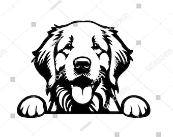 Golden retriever Peeking Dog cute golden retriever svg labrador Commercial Canine CNC Dxf SVG PNG Eps Clipart Vector Cricut Cut file vinyl