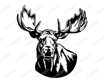 Moose svg cricut cut file commercial moose animal forest eps svg dxf vinyl decals moose clipart moose tshirt cut cutting laser sublimation