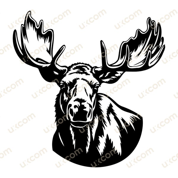 Moose svg cricut cut file commercial moose animal forest eps svg dxf vinyl decals moose clipart moose tshirt cut cutting laser sublimation