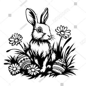 Bunny svg Easter bunny clipart full body cricut Easter cut file rabbit commercial CNC Svg Dxf vinyl decals bunny clipart easter laser bunny