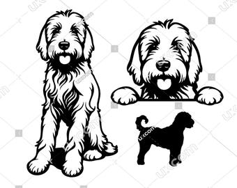 Labradoodle Golden Doodle Peeking SVG PNG Clipart Dog Mom Commercial ...