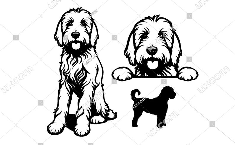 Goldendoodle Peeking Dog Set 3 Goldendoodle Svg Labradoodle Svg Canine ...