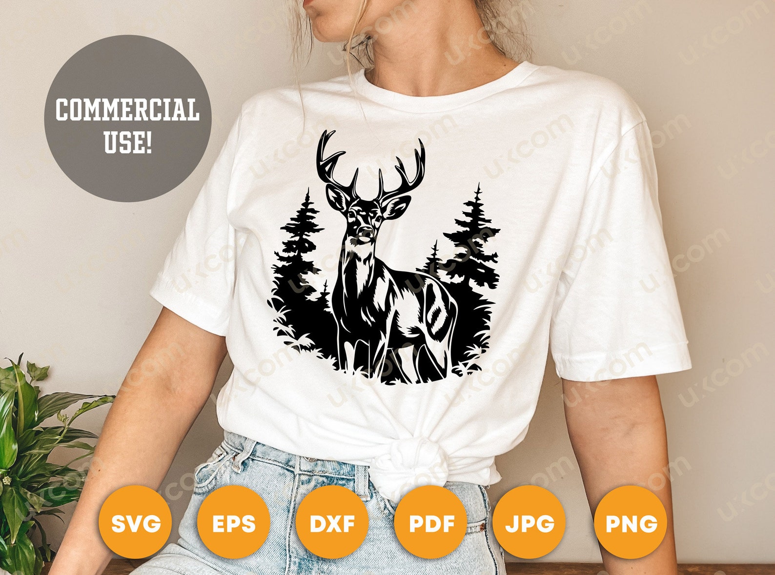 Deer in Woods Svg Cut File Cricut Deer Animals Cute Deer Daniel Tshirt ...