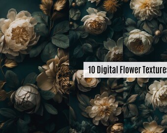 Digital backdrop green flowers Background maternity photography overlays commercial bundle fine art textures photoshop instant download
