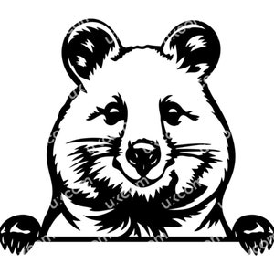 Quokka SVG Quokka Gluren Australische Quokka dier commerciële schattige quokka CNC SXG Dxf Png EPS Quokka Clipart Cricut Cut bestand vinyl laser