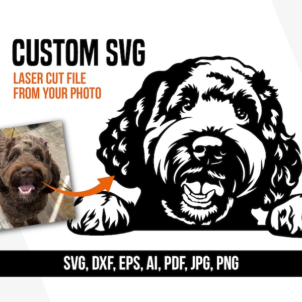 Custom svg design custom dog svg from photo personalized svg cut file vinyl Commercial SVG PNG EPS Clipart Vector Cricut Cut Cutting File