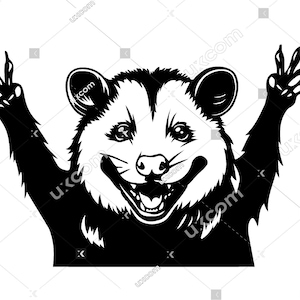 Zarigüeya paz divertida camiseta de zarigüeya Comercial lindo zarigüeya negro blanco cricut logo vinilo calcomanías SVG PNG EPS Clipart Vector Cut Archivo de corte