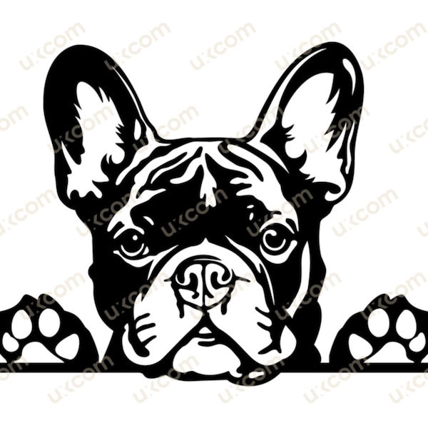 French bulldog svg French bulldog Peeking Dog Frenchie commercial canine Svg Dxf PNG EPS Clipart Vector Cricut Cut Cutting instant download