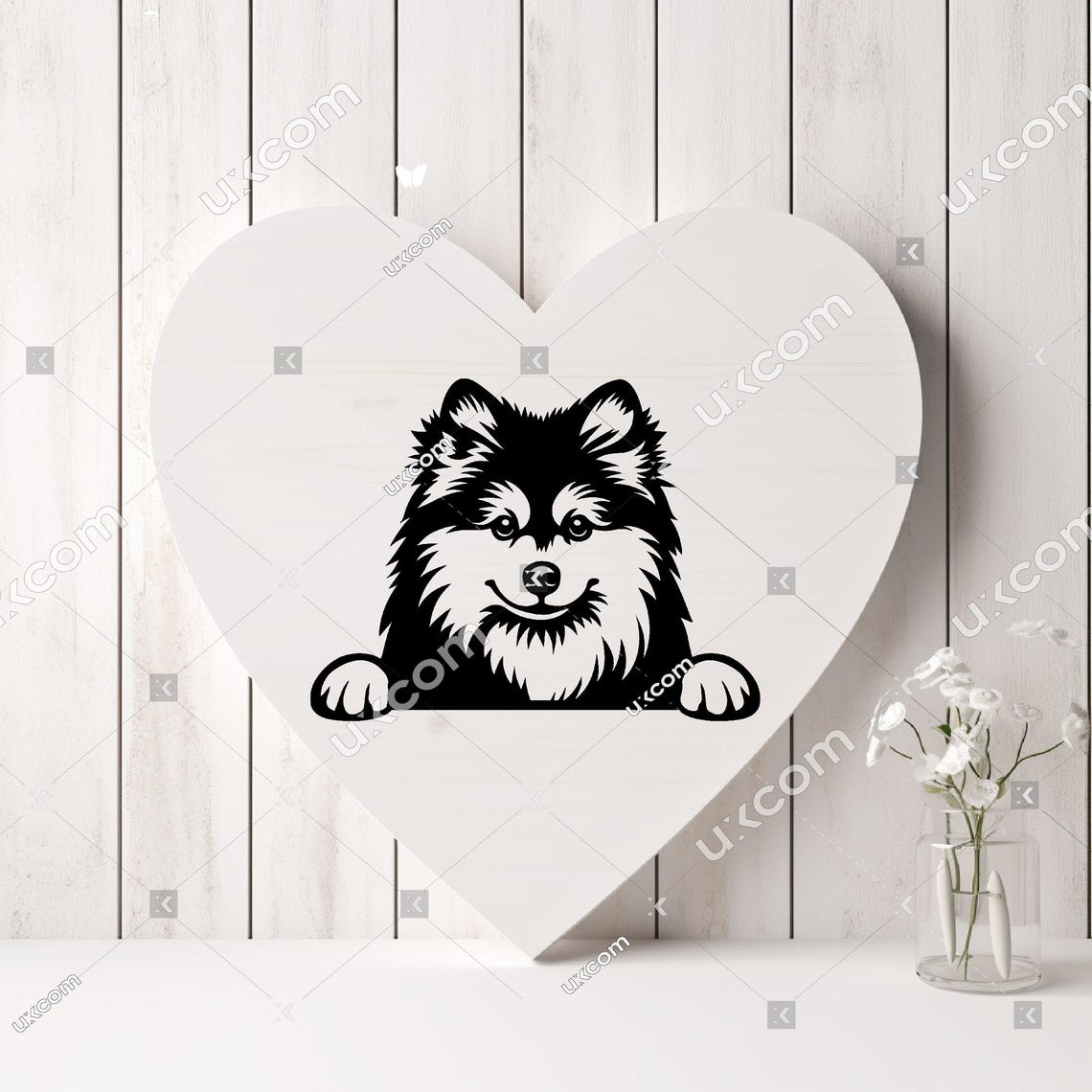 Mini Pomsky Vector Pomsky SVG Pomsky Peeking Dog Dog Cutting Pomeranian Husky Commercial ...