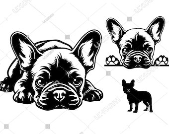 フレンチブルドッグ SVG | 犬 PNG | Cricut およびシルエットカット