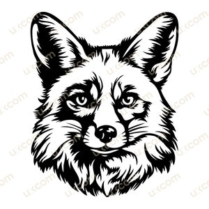 Fox portrait svg coupé fichier cricut mignon fox clipart t-shirt tasses design clipart commercial graphique vinyle décalcomanies logo animaux de la forêt dxf ai eps