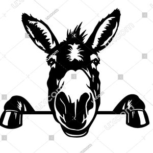 Esel SVG, spähender Esel, Cricut-Schnittdatei, lustiger Esel, kommerziell, Eps, CNC, Svg, Dxf, Ai, Vinyl-Aufkleber, Esel, Nutztiere, Clipart, T-Shirt, Laser