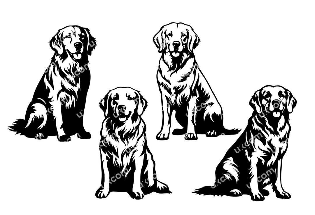 Golden Retriever Svg Set 4 Golden Dog Bundle Commercial Cute Goldens ...